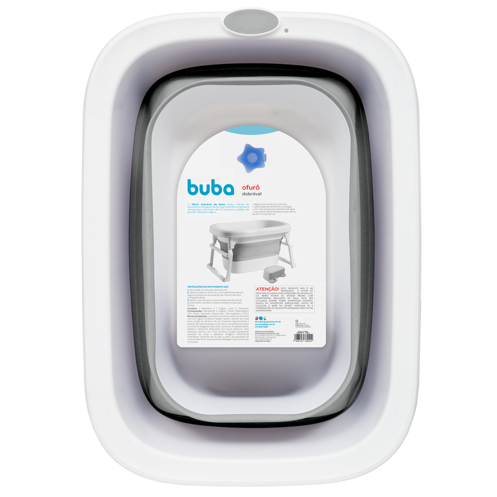 Banheira Dobrável Ofurô Cinza – BUBA – Compartkids